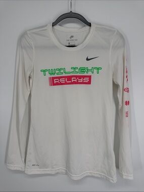 Nike Legend Long Sleeve Dri-Fit Tee Shirt Women’s Size Small Twilight Relays